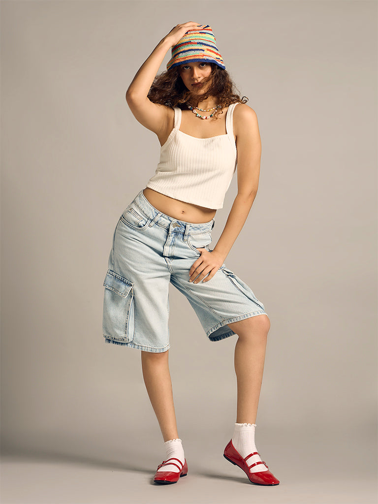 Denim Cargo Jorts