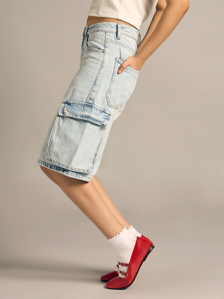 Denim Cargo Jorts