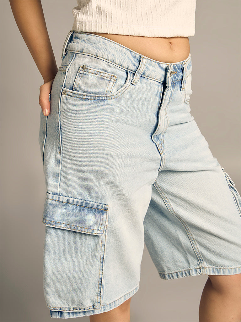 Denim Cargo Jorts