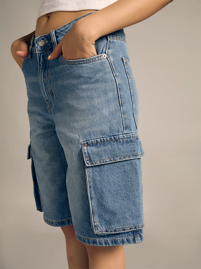 Denim Cargo Jorts