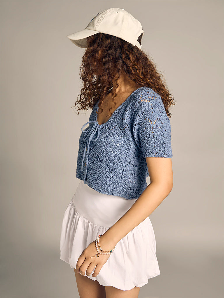 Crochet-Knit Cardigan