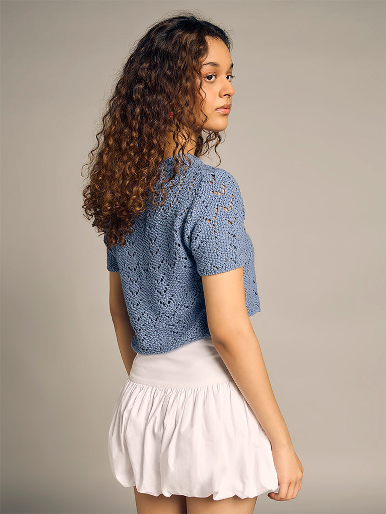 Crochet-Knit Cardigan