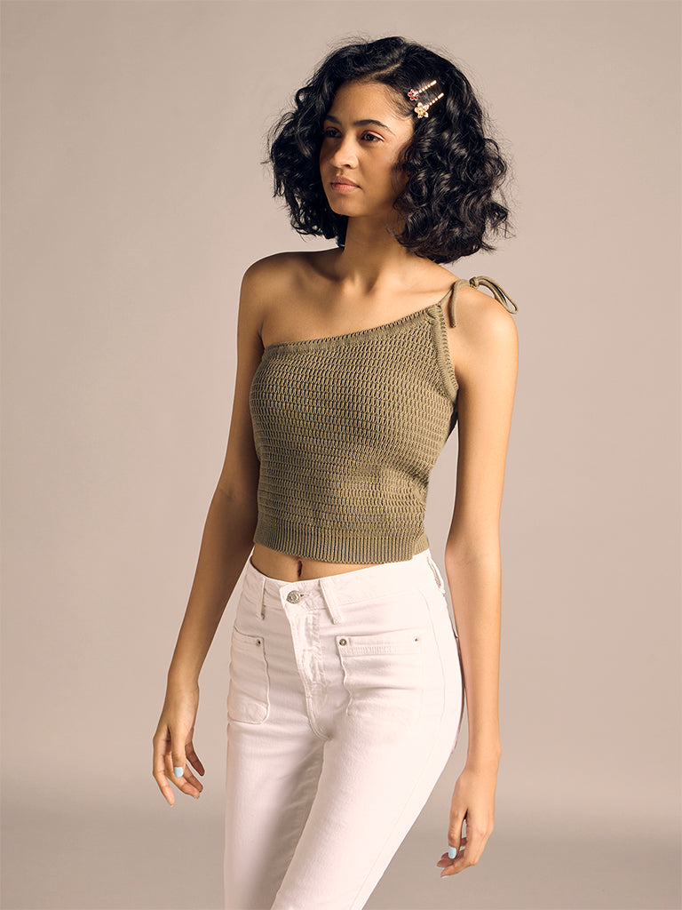 One-Shoulder Crop Top