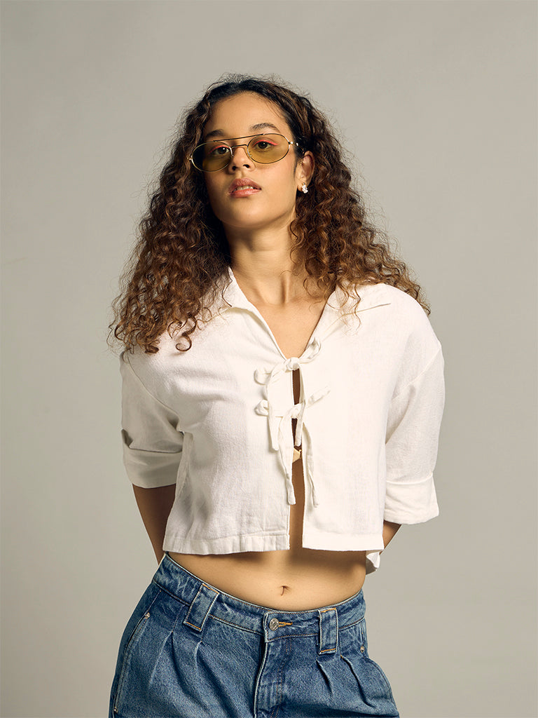 Crop Tie-Up Shirt