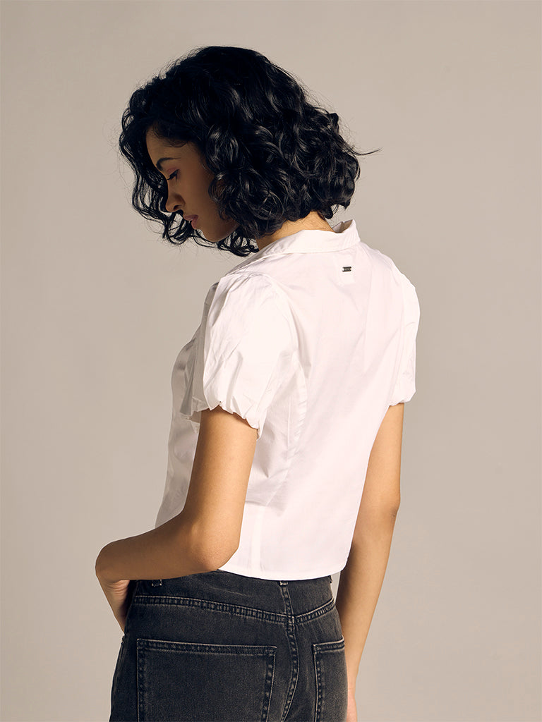 Cropped Zipper Shirt