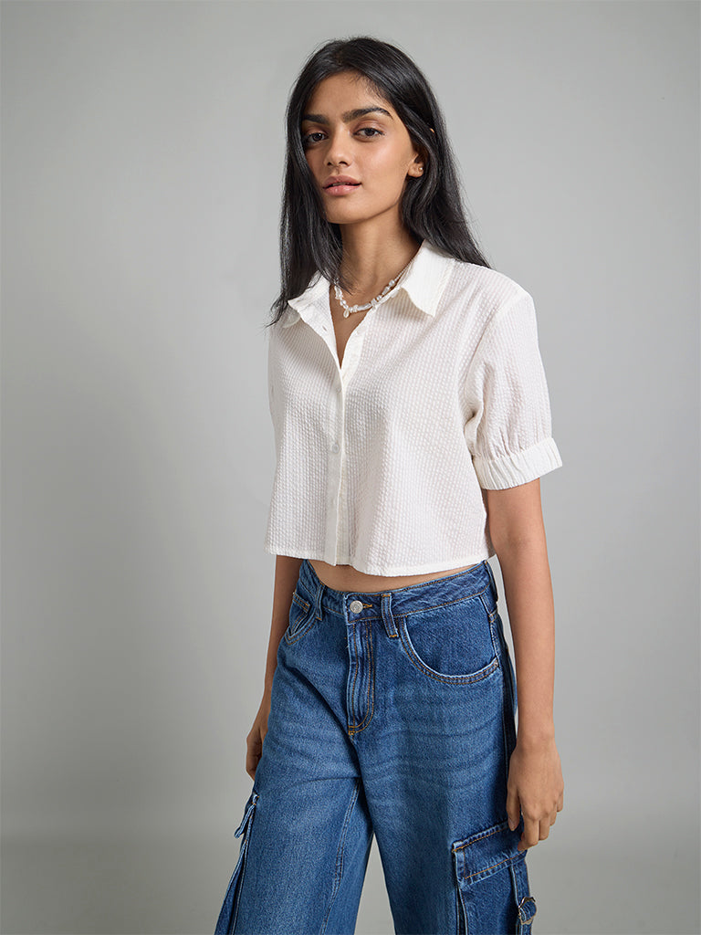 Off-White Textured Shirt