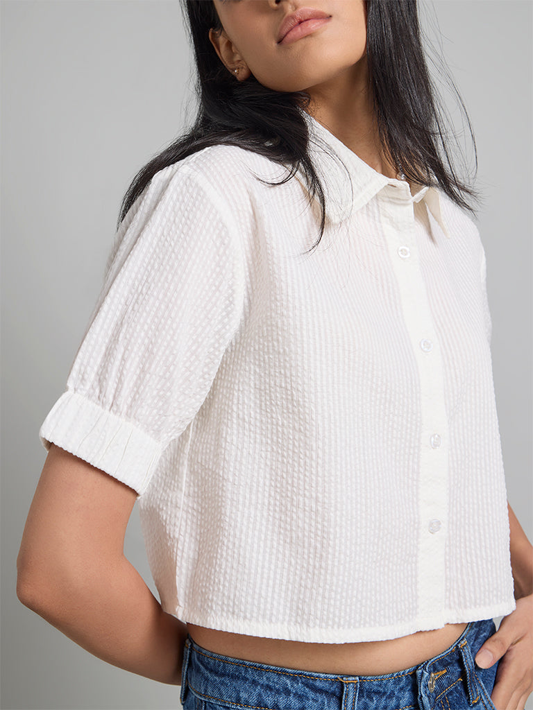 Off-White Textured Shirt