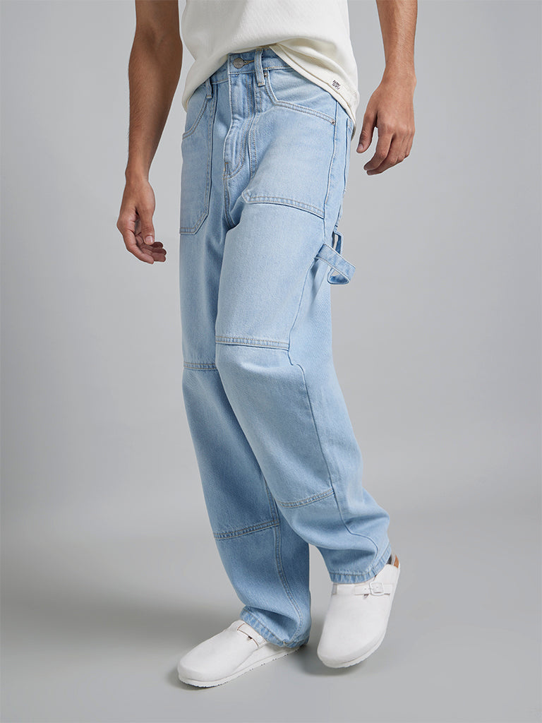 Light Indigo Cargo Denim