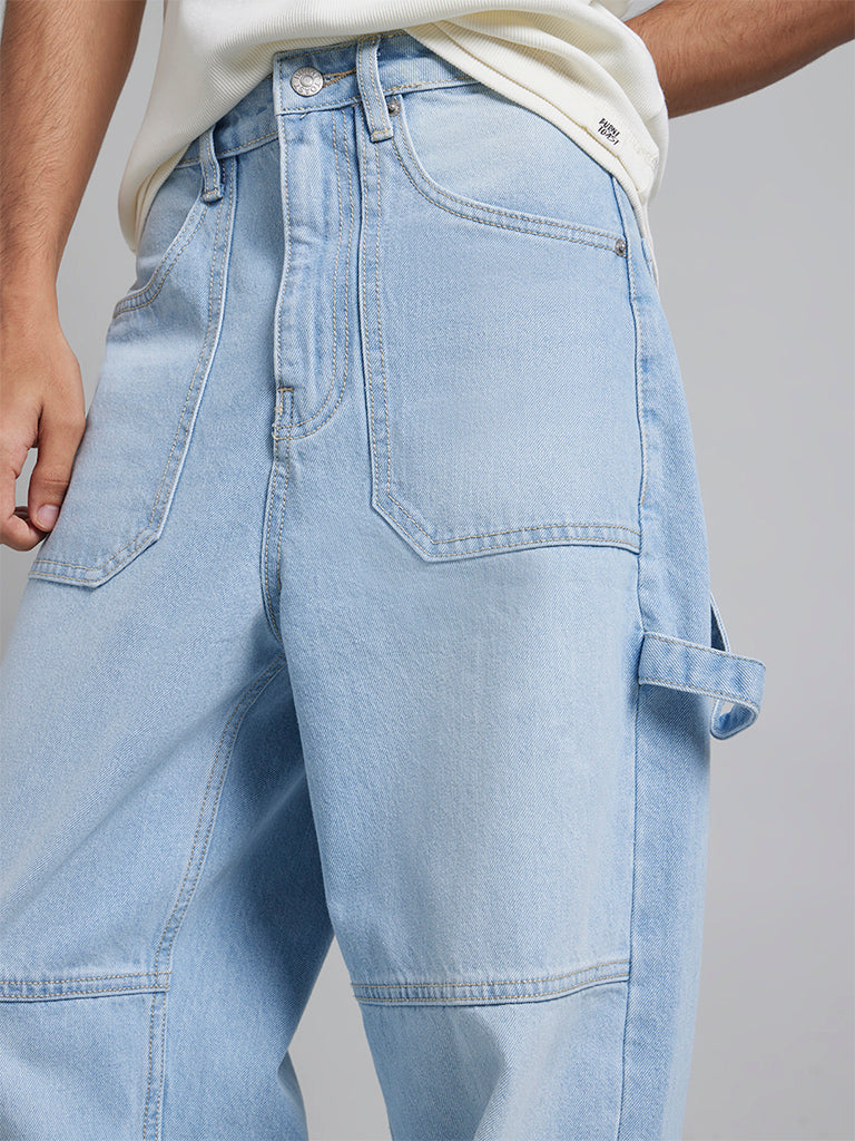 Light Indigo Cargo Denim