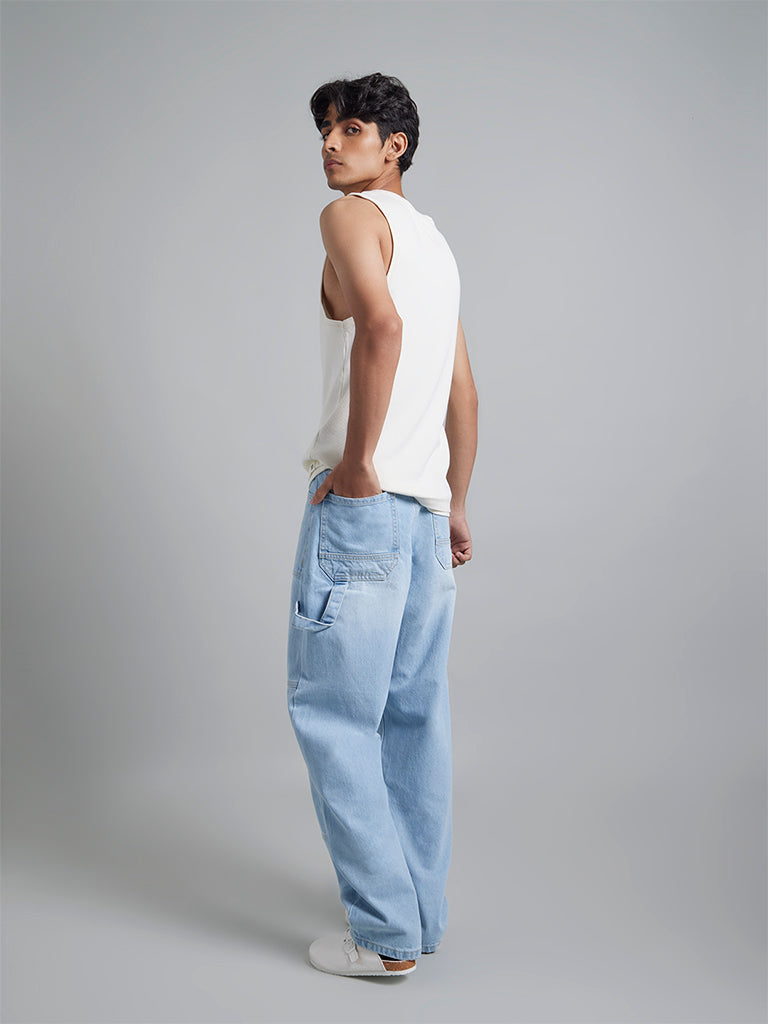 Light Indigo Cargo Denim