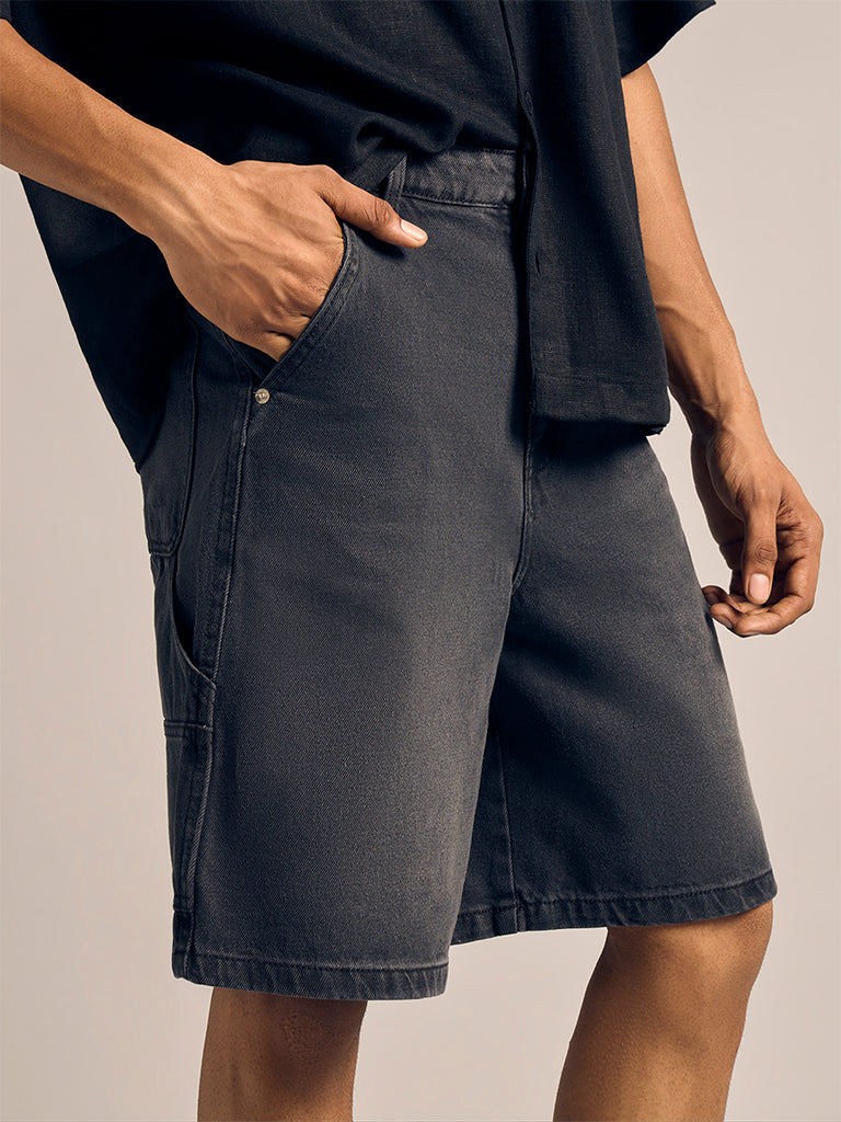 Faded Denim Shorts