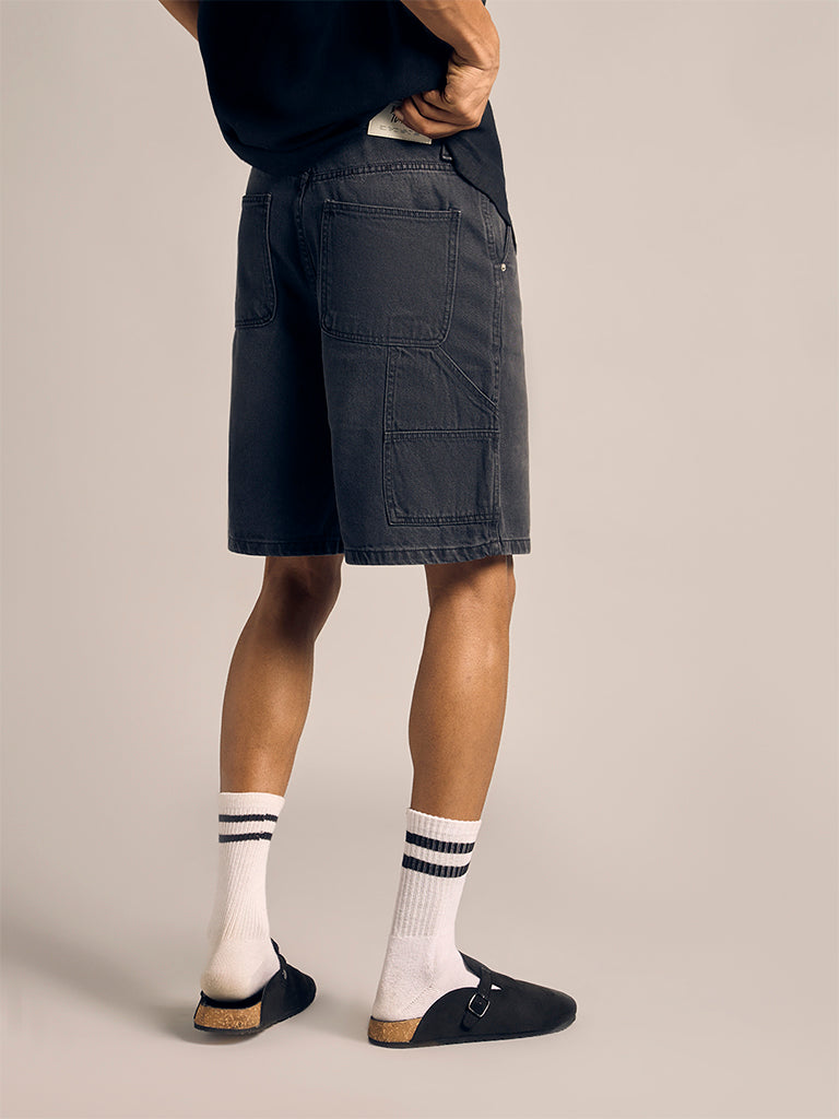 Faded Denim Shorts