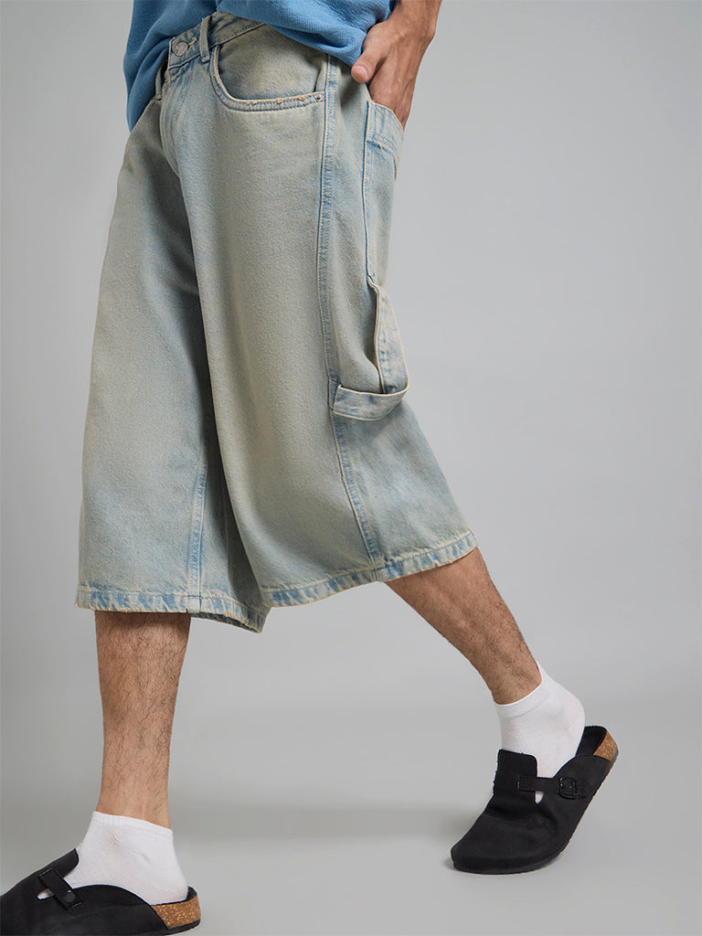 Light Indigo Denim Shorts