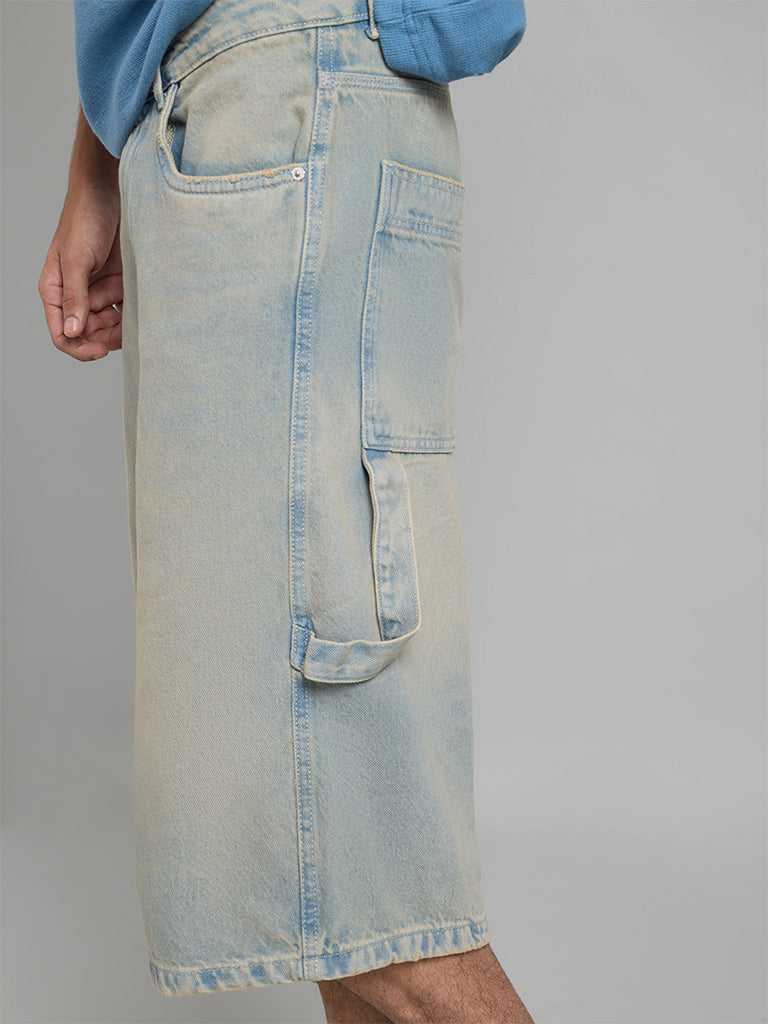 Light Indigo Denim Shorts