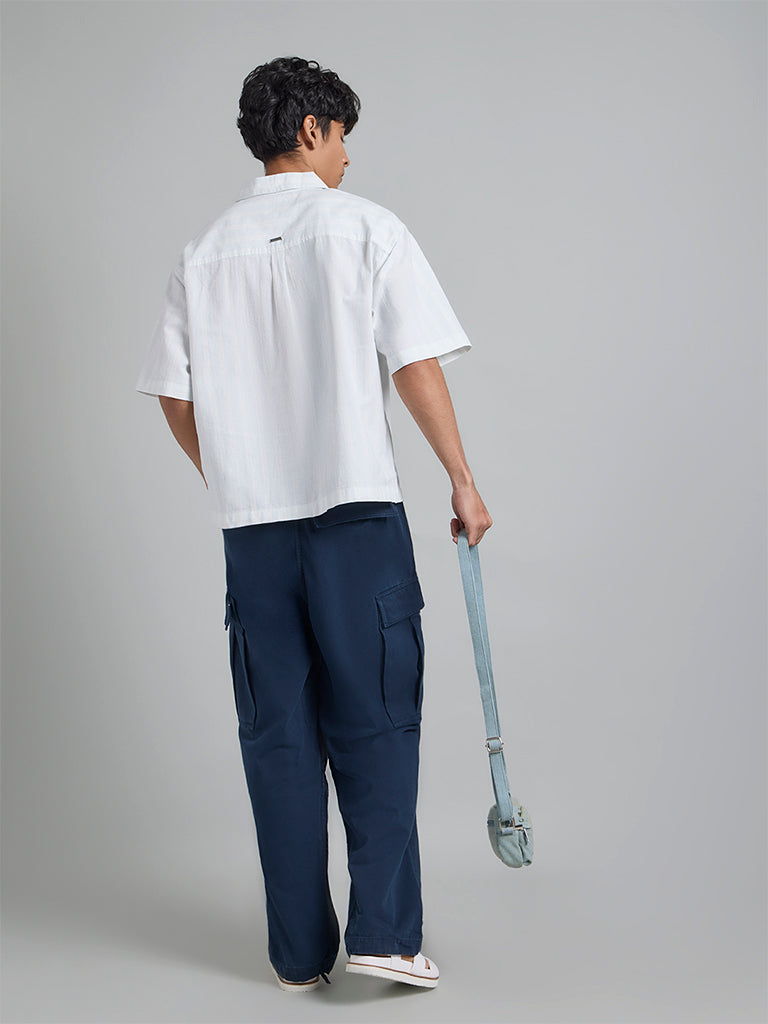 Pale Blue Textured Shirt