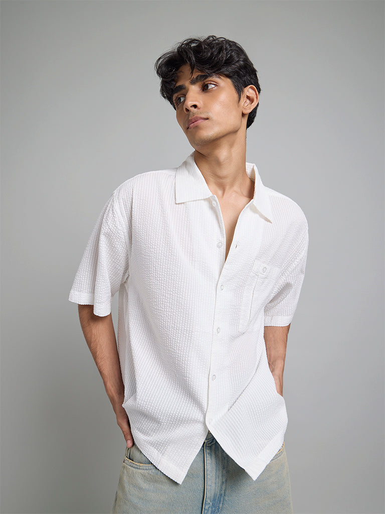 White Textured Shirt