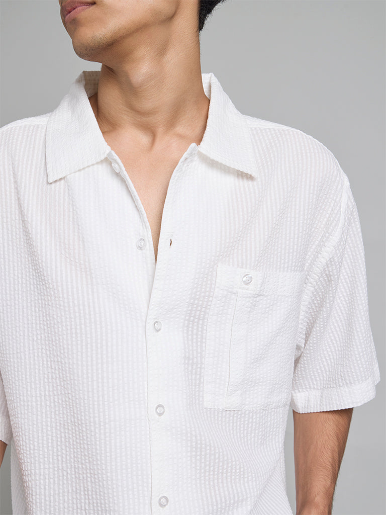 White Textured Shirt