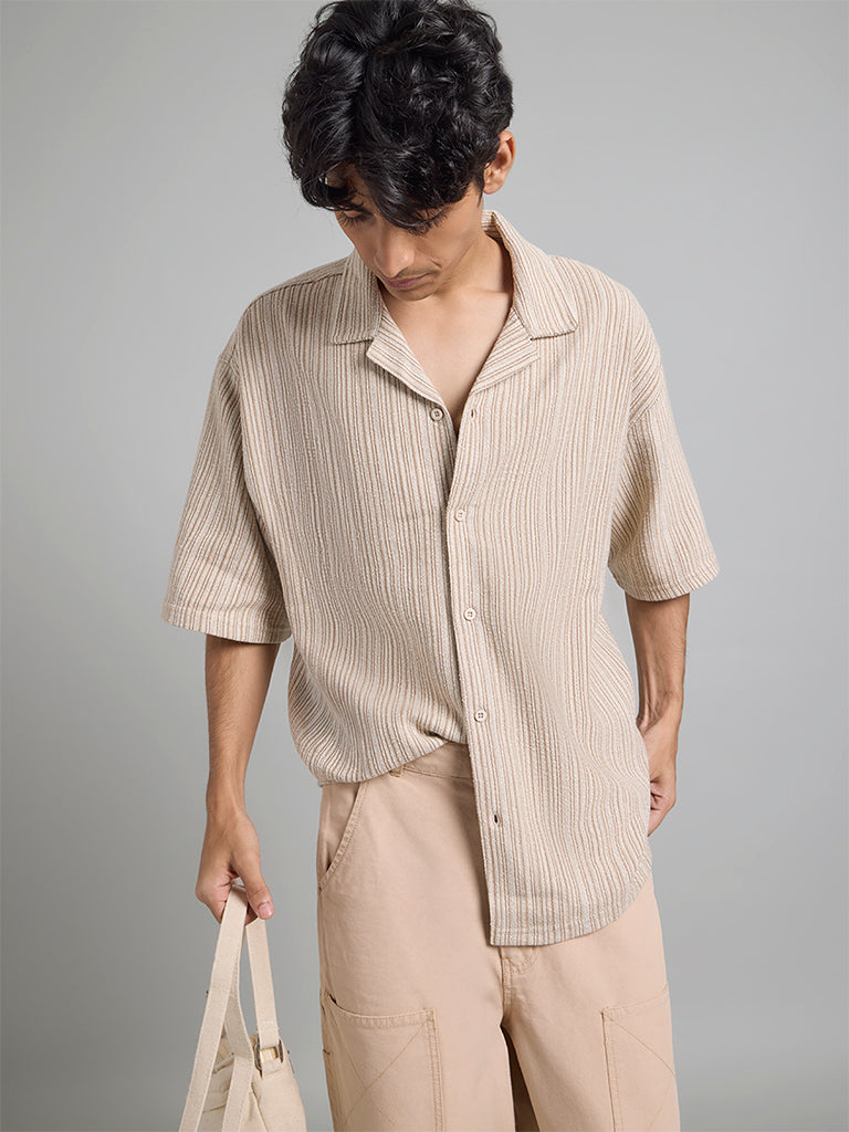 Beige Stripe Shirt