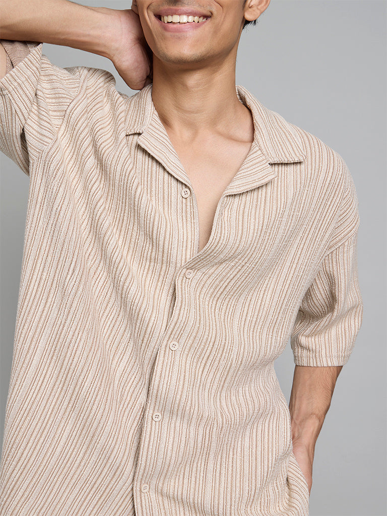 Beige Stripe Shirt