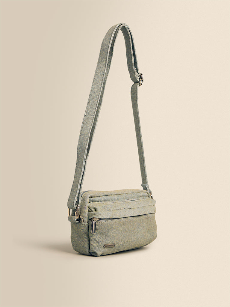 Multi Pocket Sling Bag- Mid Indigo