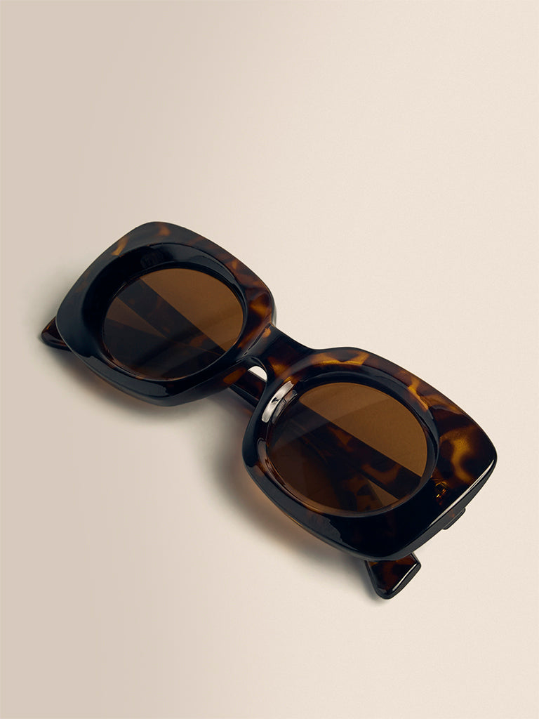 Square Sunglasses- Dark Brown