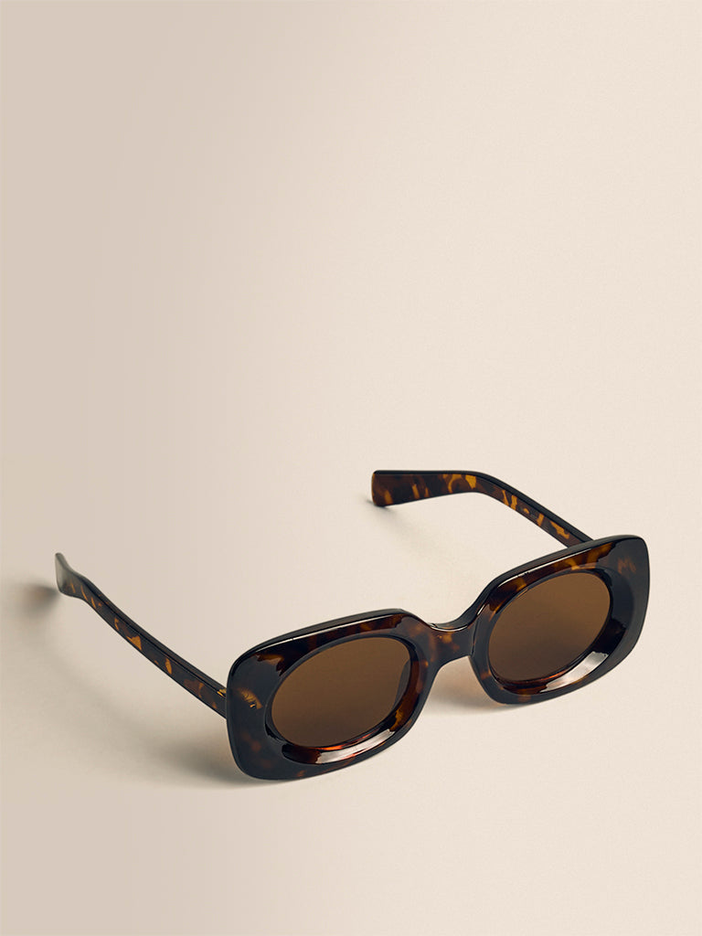 Square Sunglasses- Dark Brown
