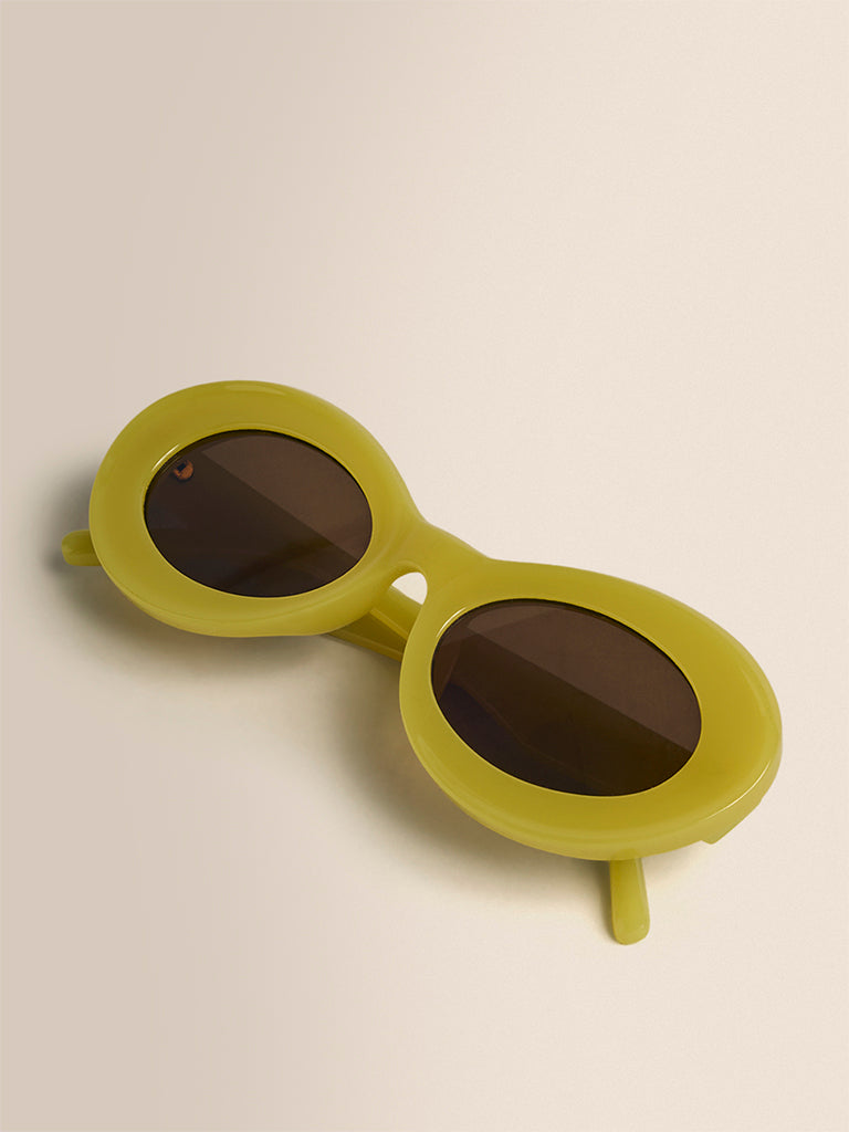 Oval Sunglases- Pale Yellow