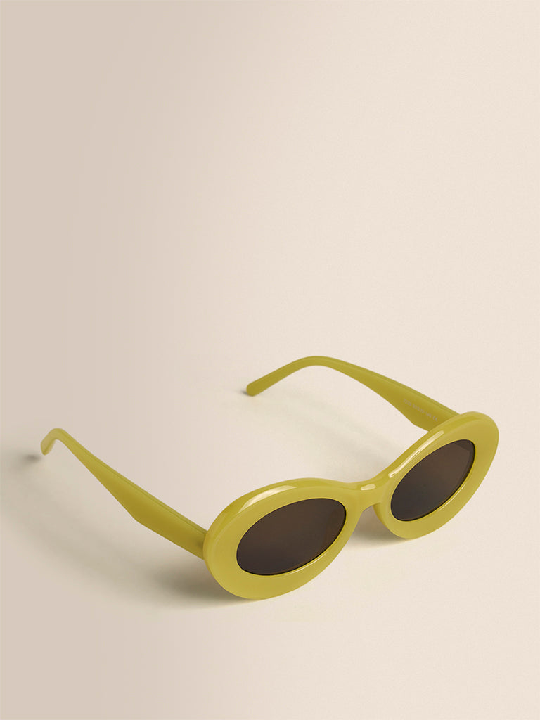 Oval Sunglases- Pale Yellow