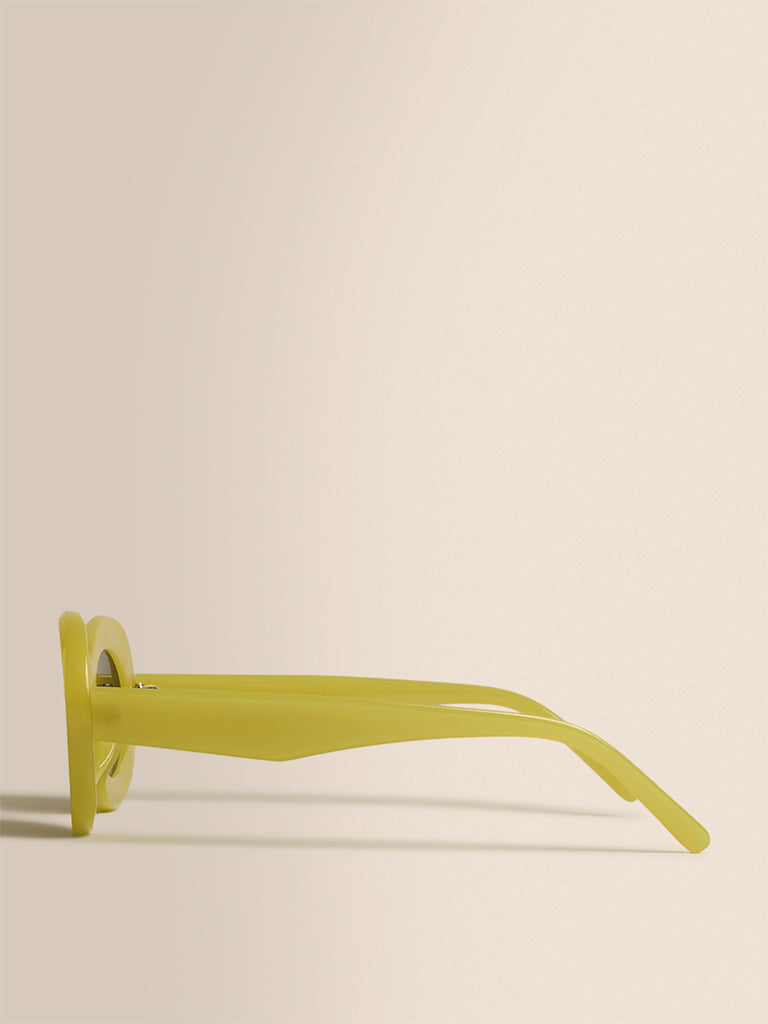Oval Sunglases- Pale Yellow