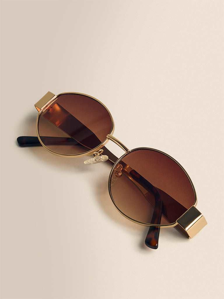 Metal Sunglasses- Light Brown