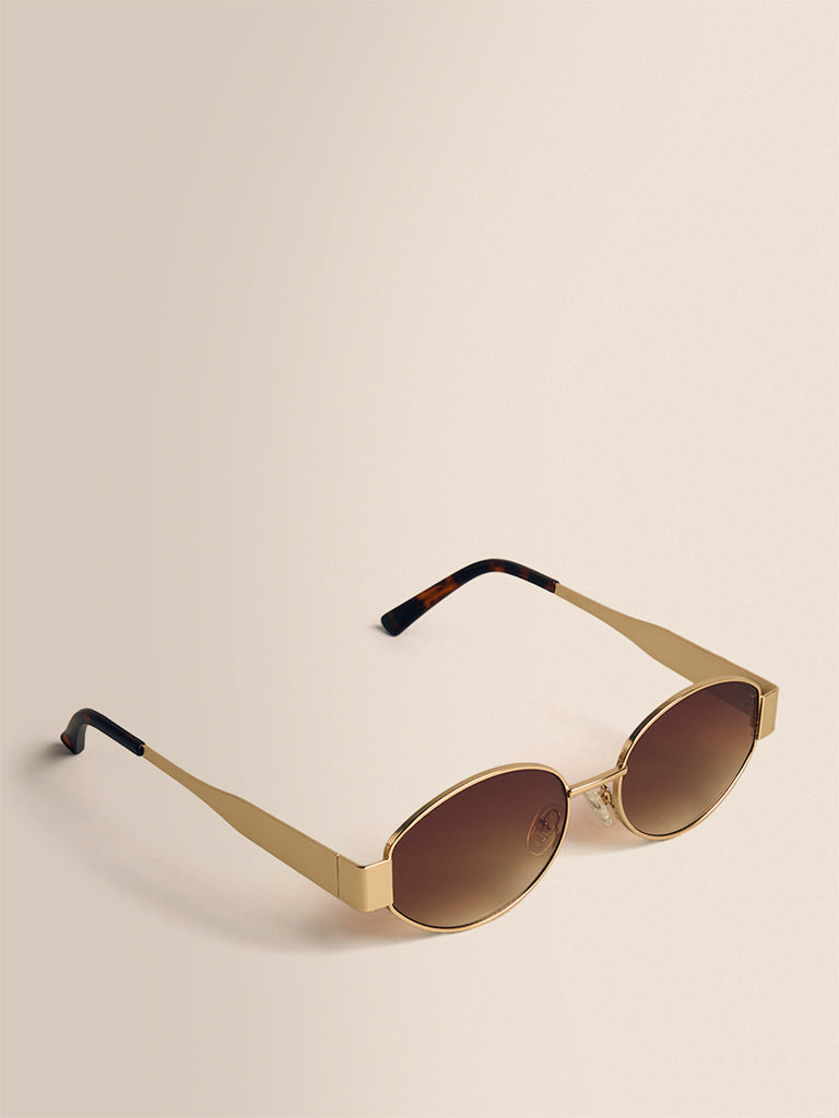 Metal Sunglasses- Light Brown
