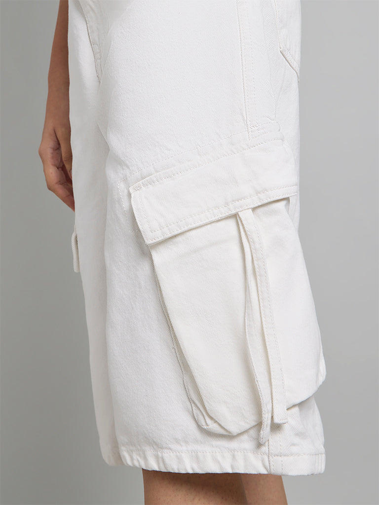 White Cargo Shorts