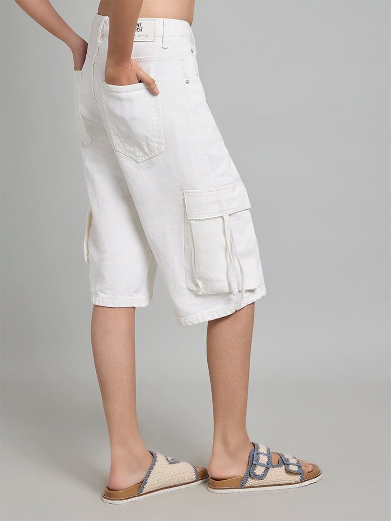 White Cargo Shorts