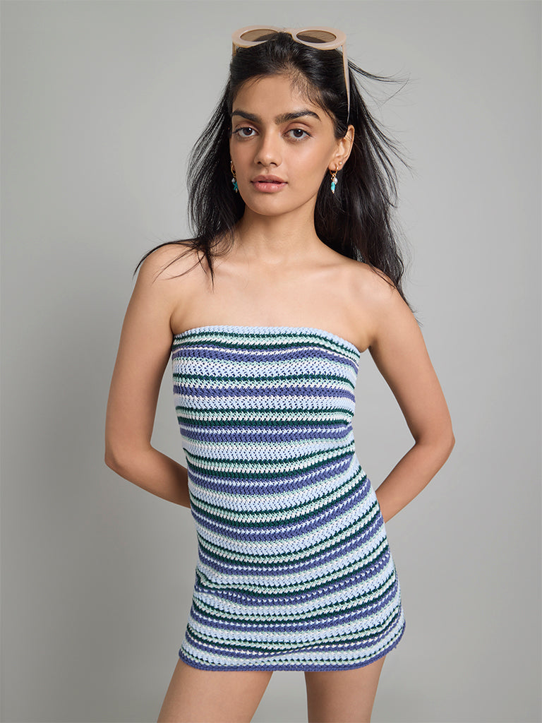 Striped Knit Tube Dress