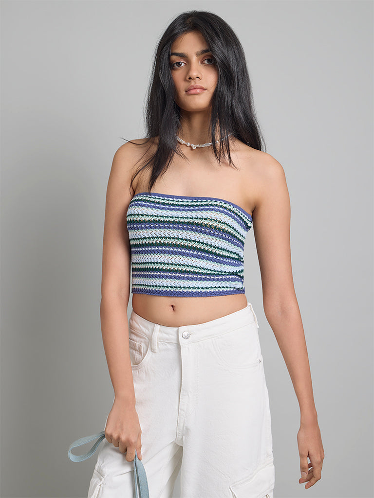 Striped Knit Tube Top