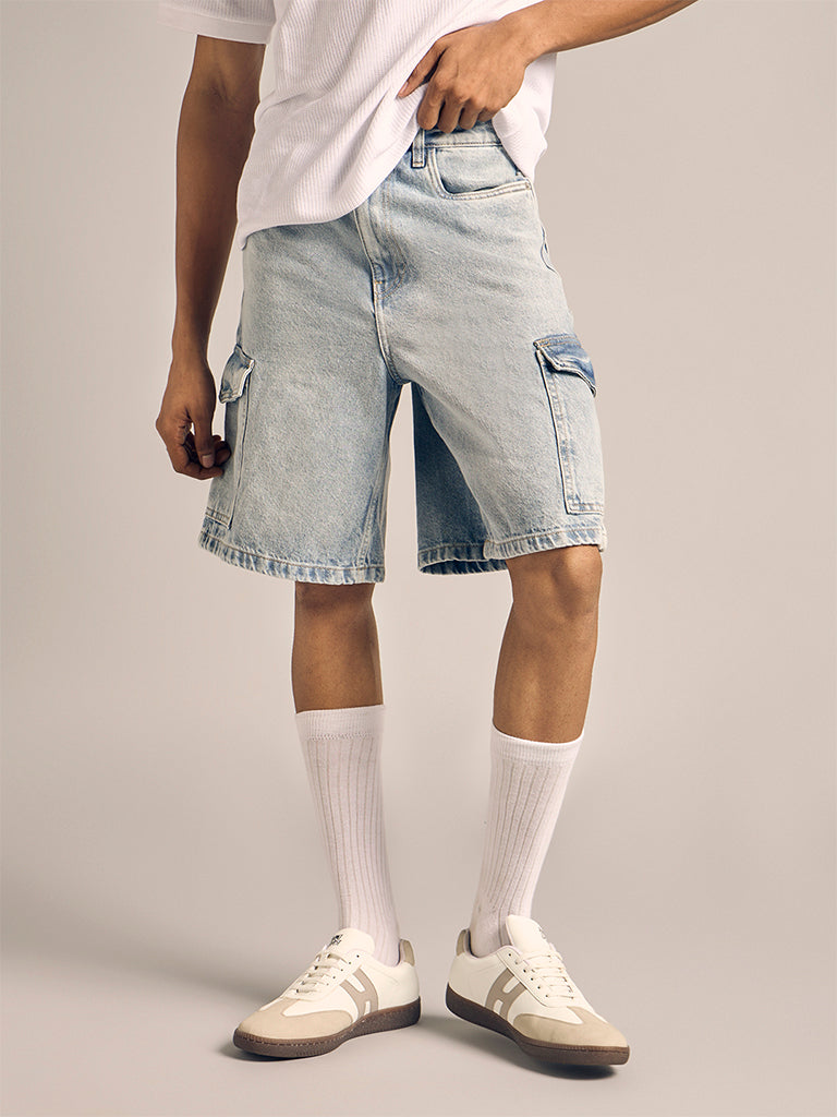 Denim Cargo Shorts