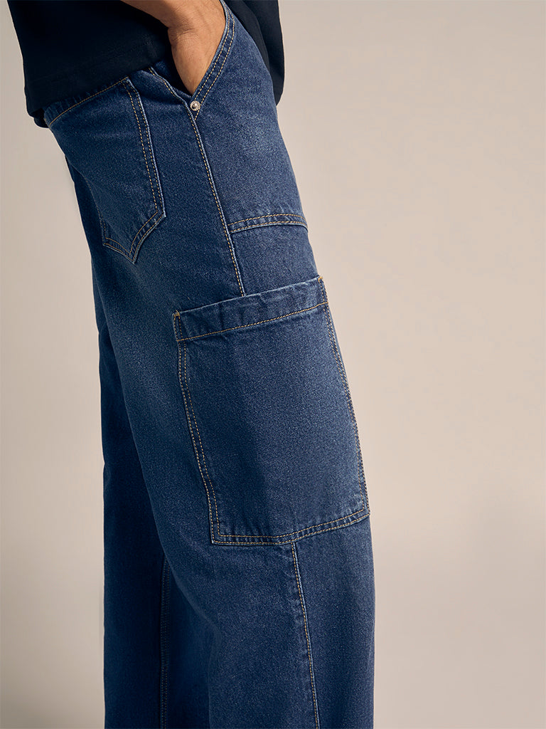 Straight Fit Cargo Jeans