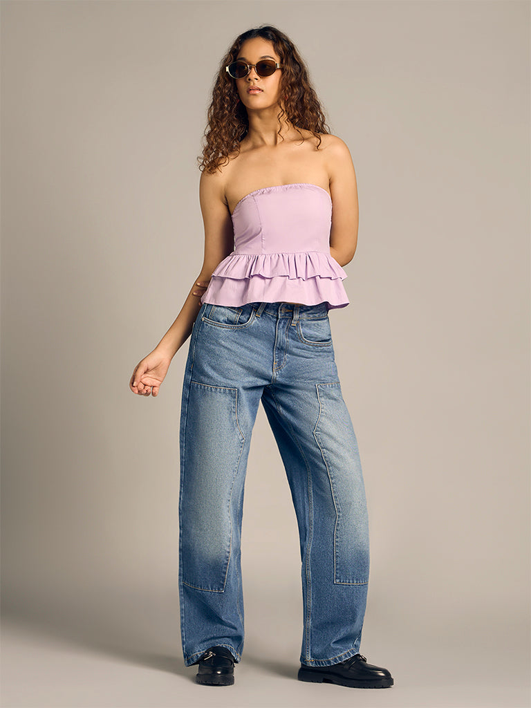Solid Peplum Top