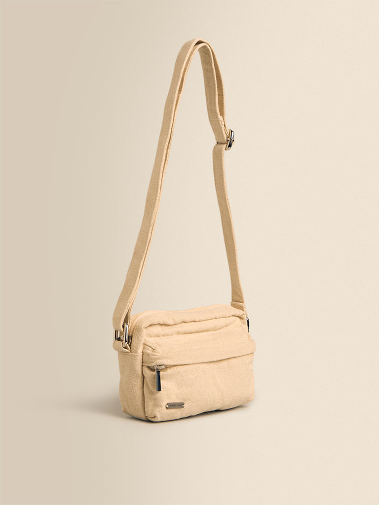 Multi Pocket Sling Bag- Off- White