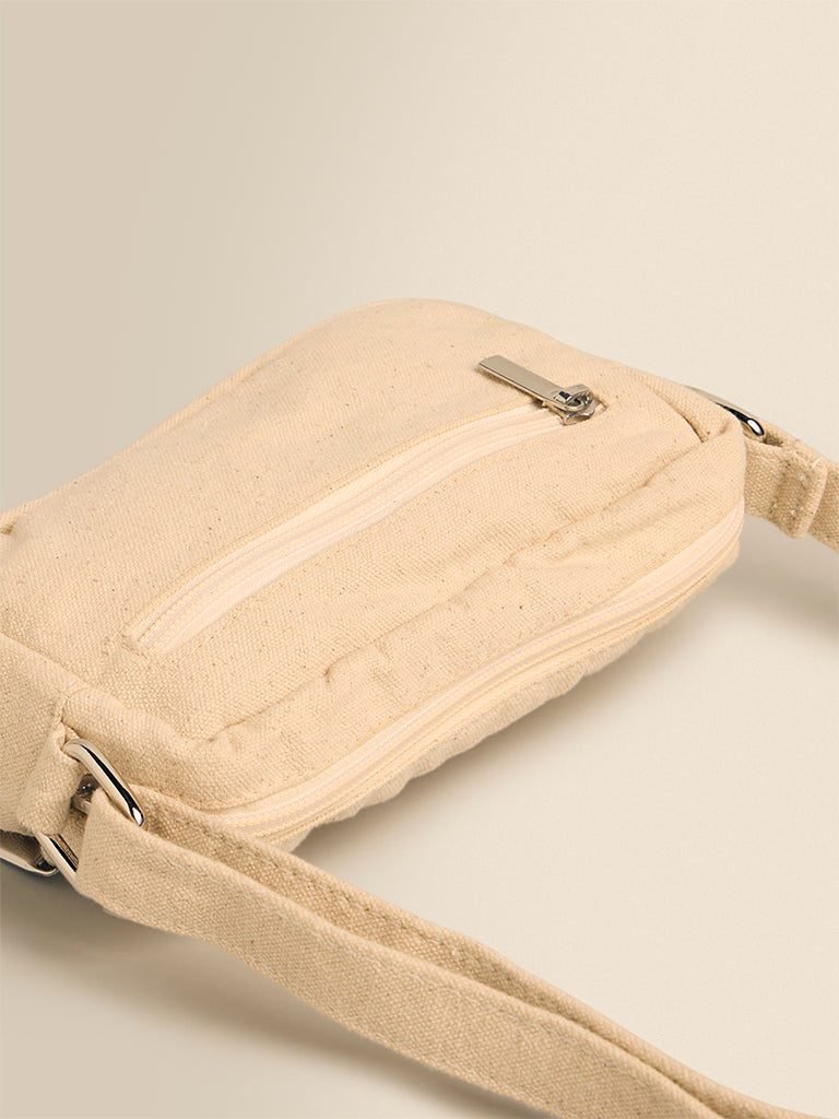 Multi Pocket Sling Bag- Off- White