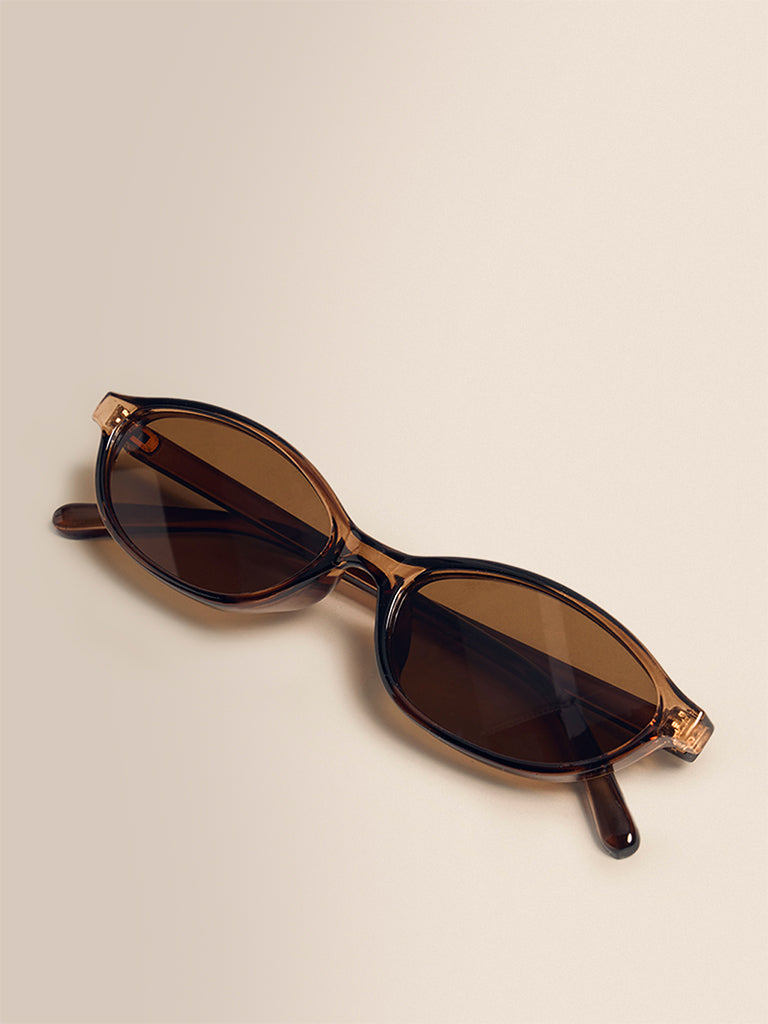 Oval Sunglasses- Brown