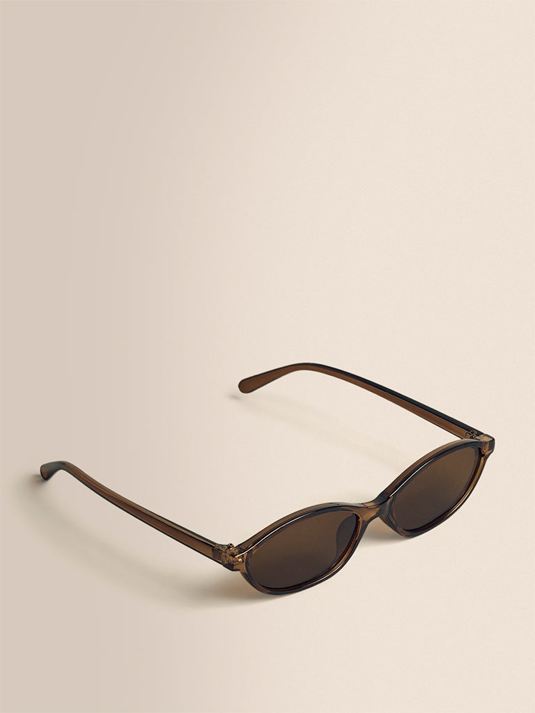 Oval Sunglasses- Brown