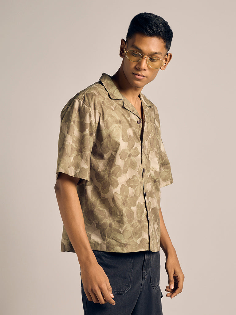 Graphic Printed Cropped Shirt