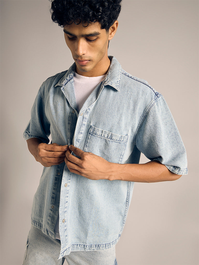 Denim Relaxed-Fit Shirt