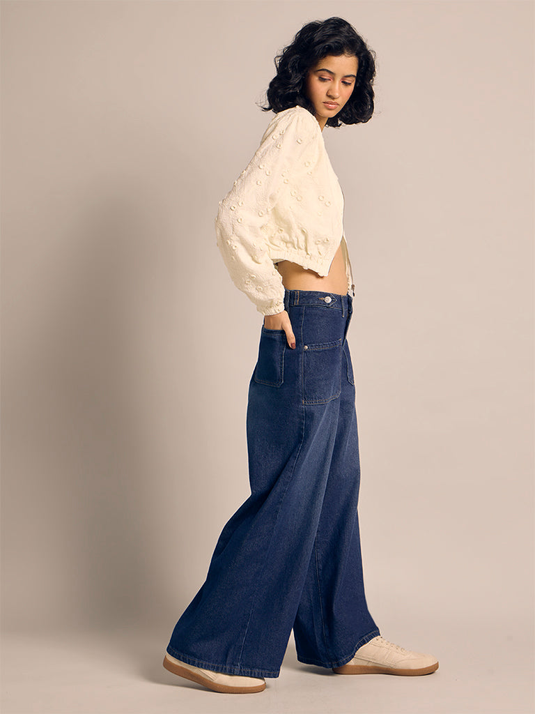 Wide-Leg Utility Jeans