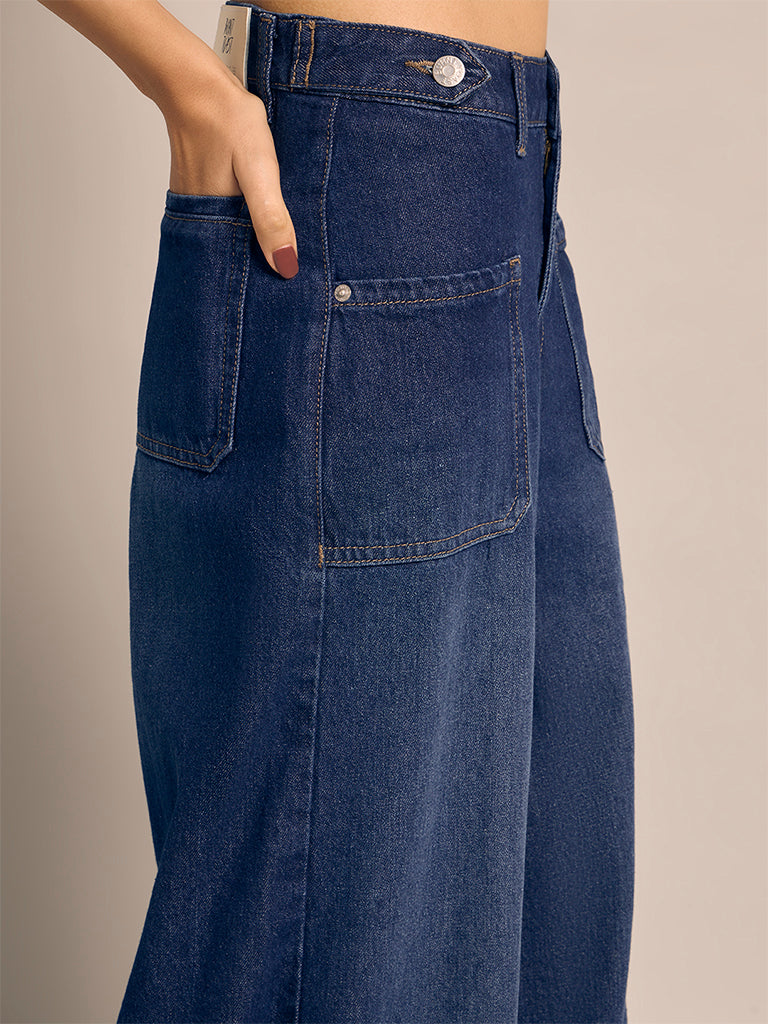 Wide-Leg Utility Jeans