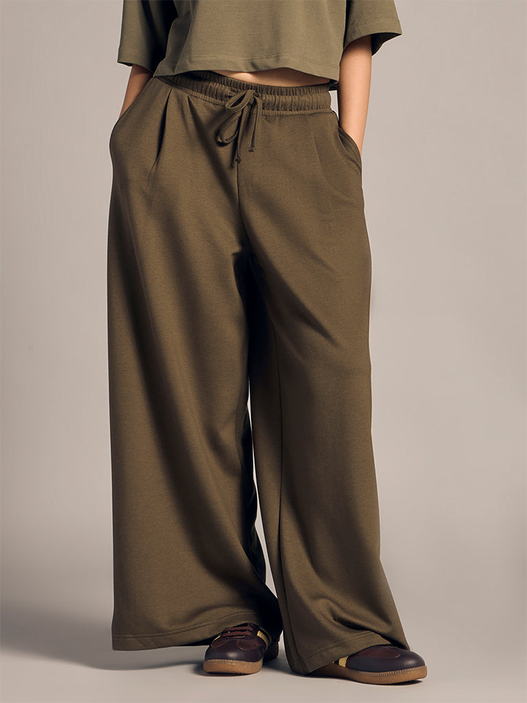 Wide-Leg Track Pants