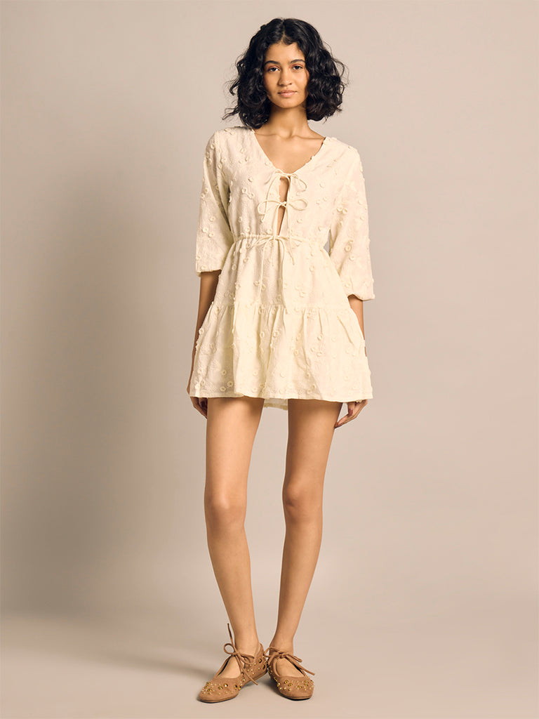 Embroidered Mini Dress