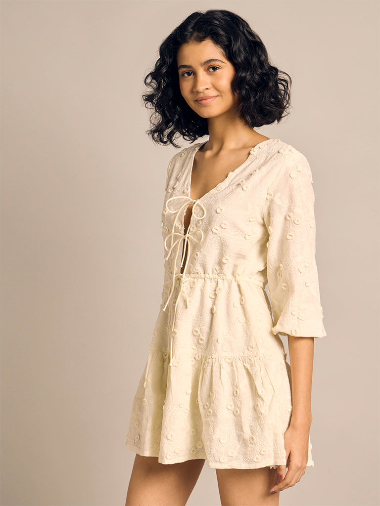 Embroidered Mini Dress