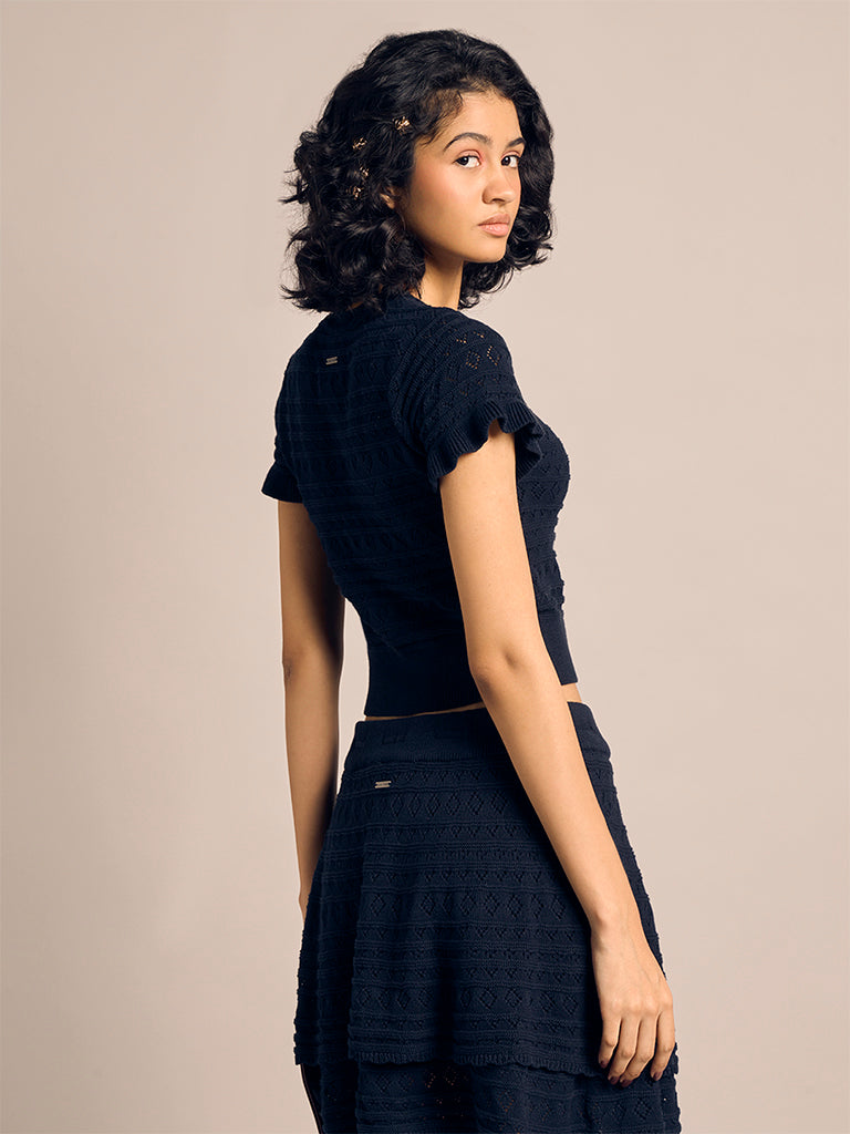 Pointelle Cropped Top
